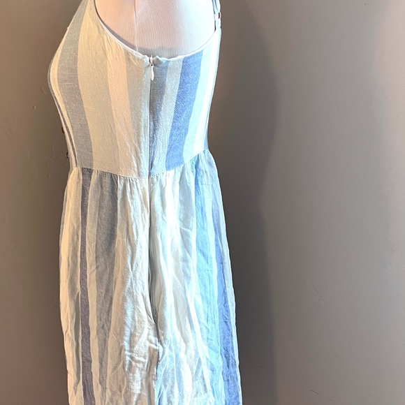Joie linen blend striped blue summer midi dress size 6 - Picture 3 of 6